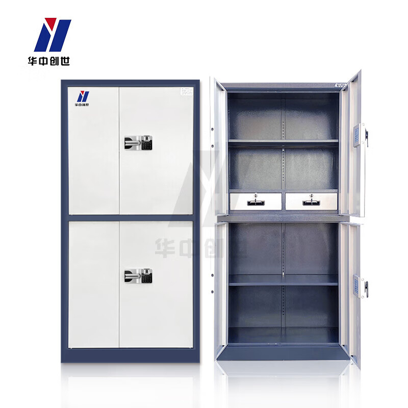 华中创世 保密文件柜-指纹+密码锁(双节套色) HZ-M2 GFKJDX高清大图