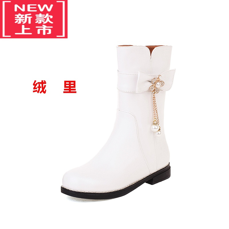 可莉允女童靴子2022秋冬小女孩洋气短靴儿童马丁靴软底大童棉靴公主皮靴
