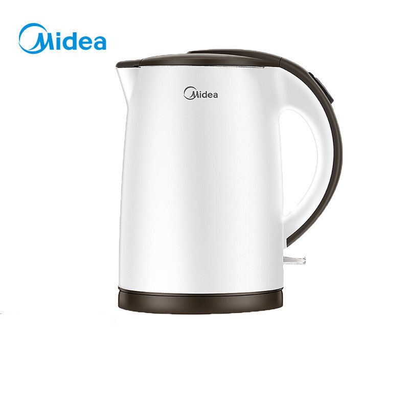 美的(Midea)电热水壶 全钢优质温控电热水壶电水壶(1.7L) 金属色 1.5L双层隔热防烫