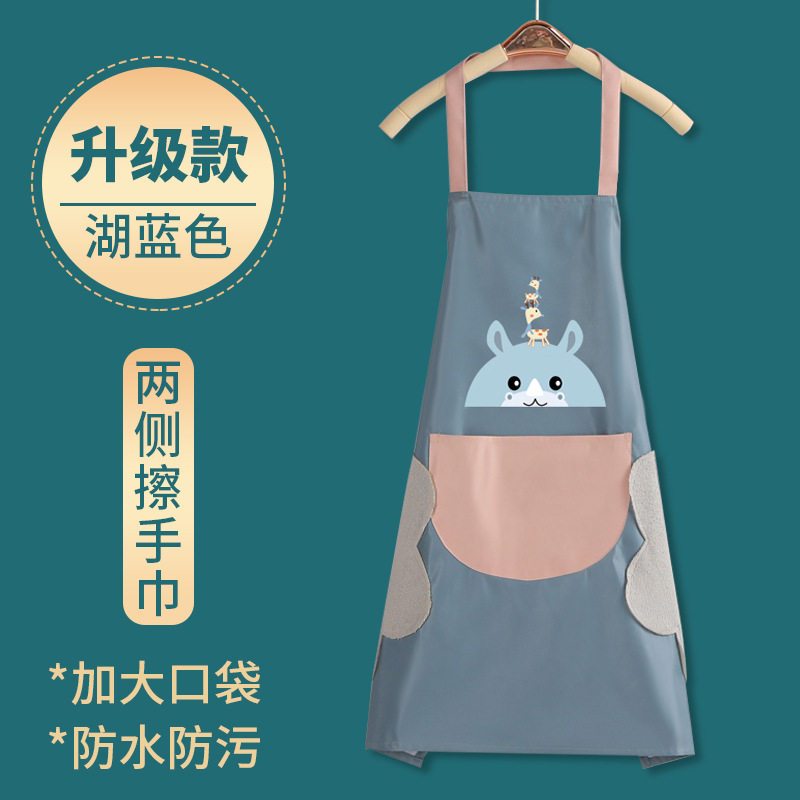 围裙女厨房家用时尚罩衣防水防油长袖工作服做饭围裙可爱日系韩版