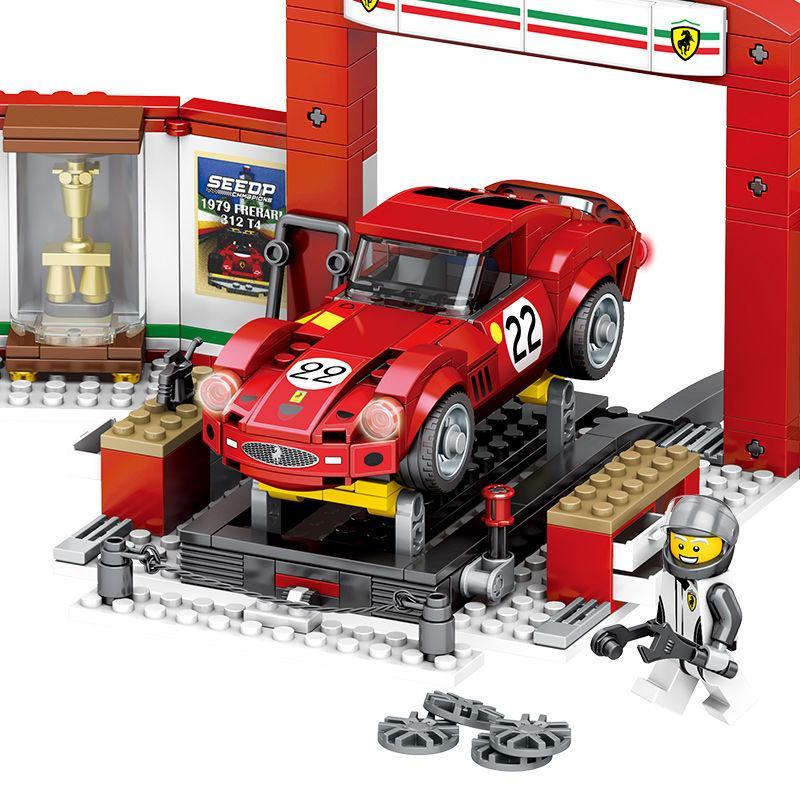 兼容 乐高超级玩具赛车积木奥迪奔驰布加迪法拉利拼装玩具车