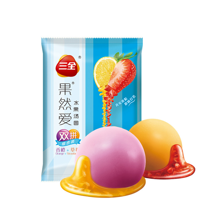 三全 速冻汤圆 果然爱 水果汤圆 香橙草莓 水果元宵320g