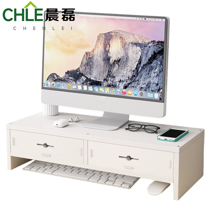 晨磊 电脑增高架 双层隔断(2抽屉) 个高清大图