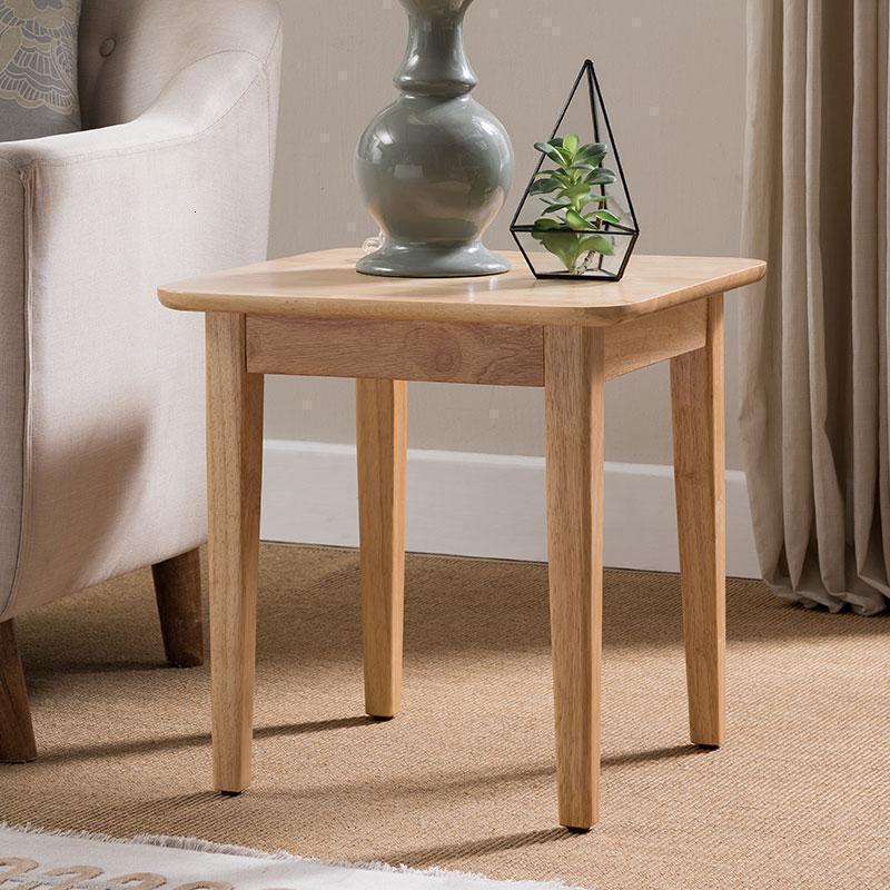 森美人日式小茶几实木边几客厅沙发边桌简约小方桌正方形方几家用茶水桌 原木色橡木60*60*50