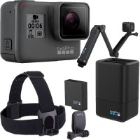 GoPro HERO 6 Black 运动摄像机(含骑行通用版配件套包) 4K视频运动摄像机 智能语音控制 触摸屏