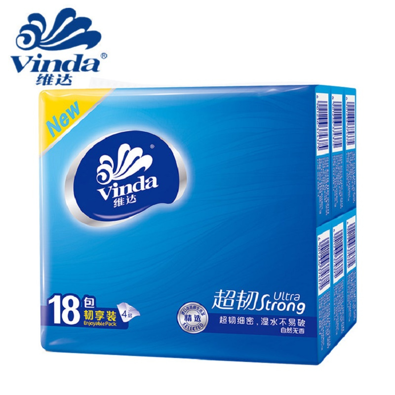 维达 手帕纸 超韧四层手帕纸18包*2