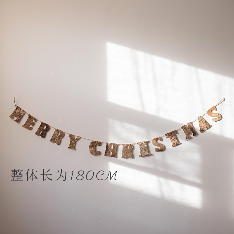 美帮汇Mry Christmas派对旗三角旗子森系ZAKKA圣诞装饰挂件 三角派对旗高清大图