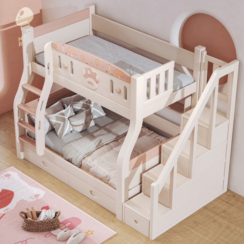 上下双层床实木经济型高低床女孩两层子母床上下铺木床儿童床