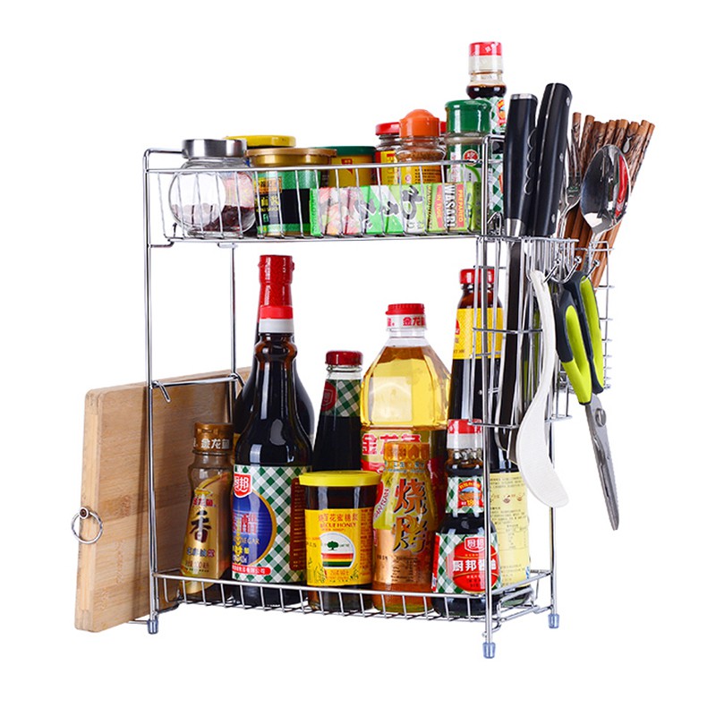 调料架厨房调料瓶置物架双层酱油瓶架子调味品收纳架厨具用品刀架收纳层架 三维工匠高清大图
