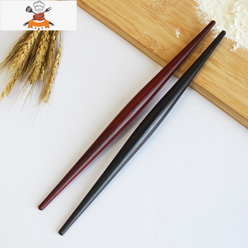 紫光檀鱼肚擀面杖饺子皮面案师红木擀面棍家用喜家德实木两头尖杖 敬平 紫光檀40*2不带刻度高清大图