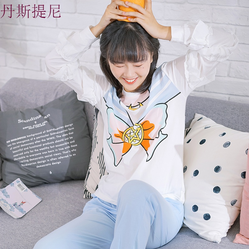 美少女战士睡衣女秋纯棉长袖女生卡通少女可爱韩版春秋家居服套装