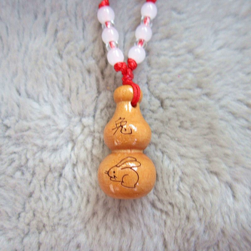 桃木葫芦生肖吊坠属相鼠牛虎兔龙蛇马羊猴鸡狗猪宝宝儿童辟邪挂件无字