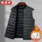 恒源祥羽绒服马甲男士棒球领坎肩秋冬保暖背心内外穿鸭绒马夹外套