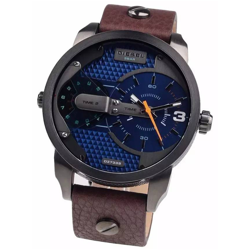 diesel迪赛男士手表石英表表盘不锈钢时尚休闲dz7339