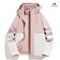 情侣款冲锋衣YR2024-96888 L 矿物粉/暖白女