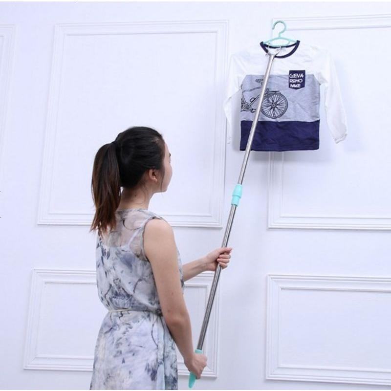 晾衣叉子伸缩晒衣棒试衣间撑衣杆服装店取高处衣服可挂加