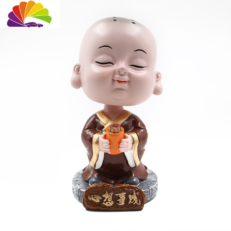 摆件摇头可爱小和尚创意车上装饰车载用品车内饰品摆件摇头心想事成