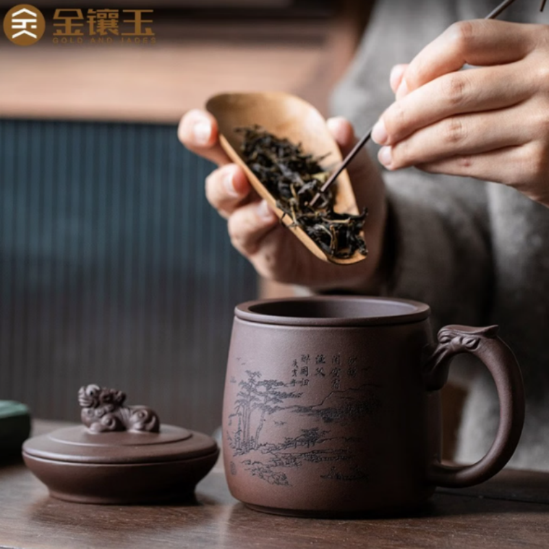 金镶玉 思归紫砂内胆茶杯高清大图