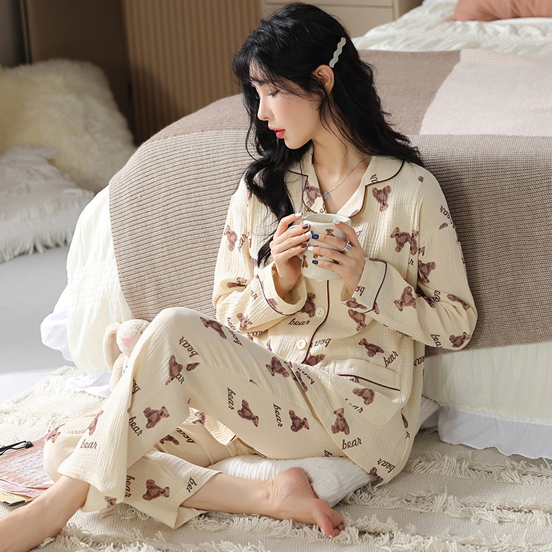 月子服孕妇睡衣女秋冬季孕期纯棉开衫套装产后产妇喂奶哺乳家居服