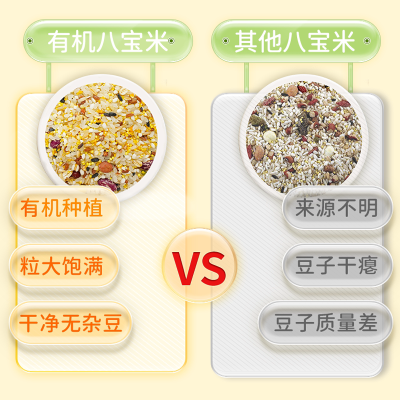 溢田有机八宝米500g八宝粥原料五谷杂粮组合早餐腊八粥营养粥粗粮高清大图
