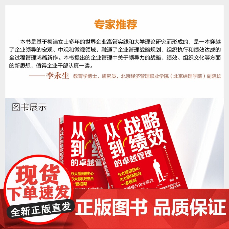 店 从战略到绩效的卓越管理 梅洁 全面提升企业绩效参考书籍 企业管理战略管理指南 构建企业整体管理 电子工业出版社高清大图