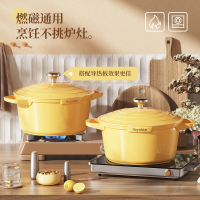 荣事达(Royalstar)陶瓷珐琅锅24cm家用煲汤锅炖锅砂锅炖盅焖烧不粘铸铁锅煮锅燃气电磁炉通用RA14220402