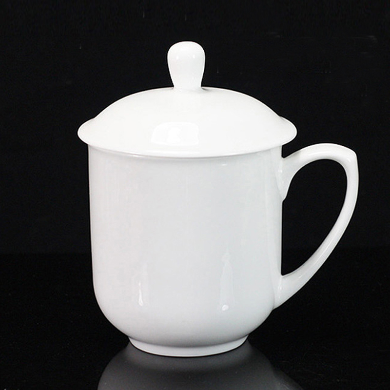 册宣 陶瓷盖杯360ml 纯白单只