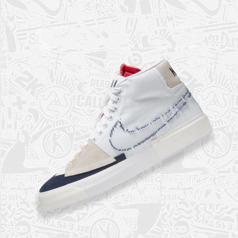 nikesbblazermid耐克解构拆线大钩子双舌板鞋