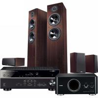 雅马哈（YAMAHA） NS-F51 5.1声道家庭影院组合音响功放套装木质大箱体音响+黑色RX-V485+150低音炮