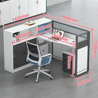创世人 办公家具职员办公桌屏风卡座电脑桌屏风桌员F型单人位工桌卡位屏风隔断工位