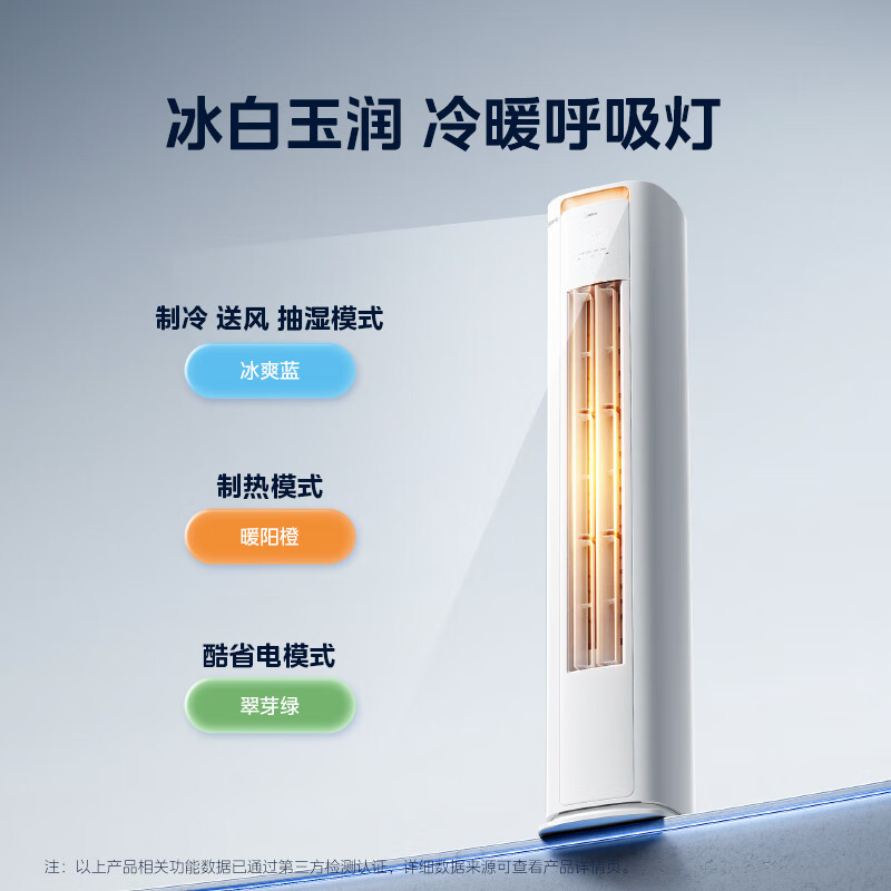 美的(Midea)空调2匹p酷省电新一级能效智能全直流变频冷暖立式柜机节能省电客厅家用KFR-51LW/N8KS1-1P高清大图