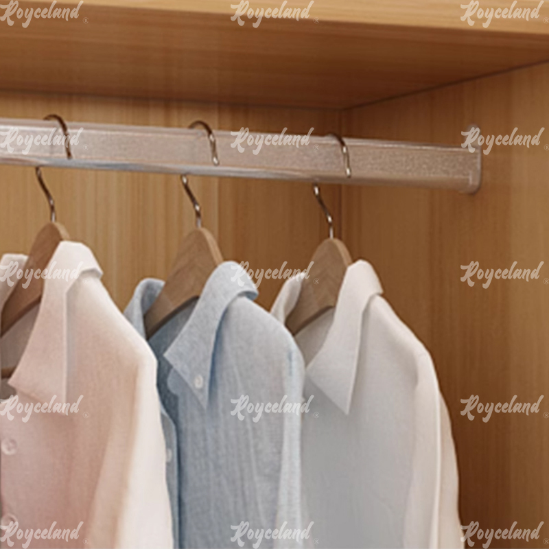 洛诗莲 (RoyceLand) 简约木质衣柜衣服收纳柜 浅胡桃色双门 800*500*1800