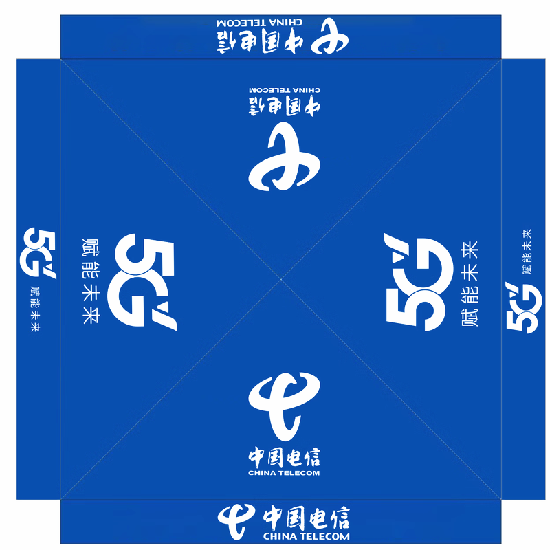 彩羊 定制3*3M钢架四角伞帐 23kg广告帐篷 防晒银胶顶布 户外营销 蓝白拼色高清大图