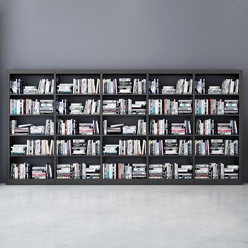 慧采云 钢制书架学校图书馆书店书籍室阅览室单面书架资料架单面一列五组图片