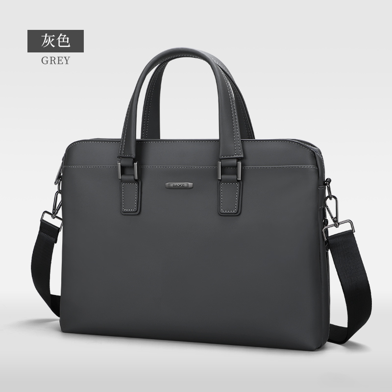 宝克(BAOKE)GW1017 商务公文包/会议包/事务包/文件包/手提袋 多隔层通勤出差斜挎包 1个 灰色