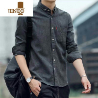 YANXU干活穿外套衬衫男耐磨耐脏条纹工作服夏季薄款工装长袖衬脏劳脏衣 4XL建议165-180斤 960深灰