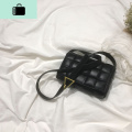 夏天小包包女斜挎包2020新款网红时尚bv编织豆腐包百搭ins单肩包NEWLAKE 黑色