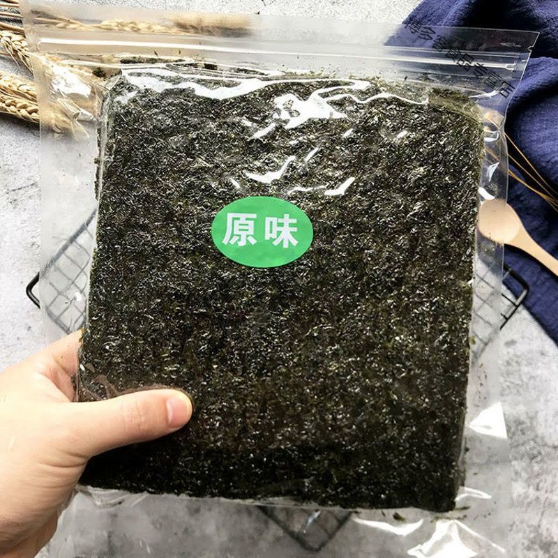 碳烤海苔小零食原味海苔片健康炭烧零食大张紫菜辣味寿司专用图片