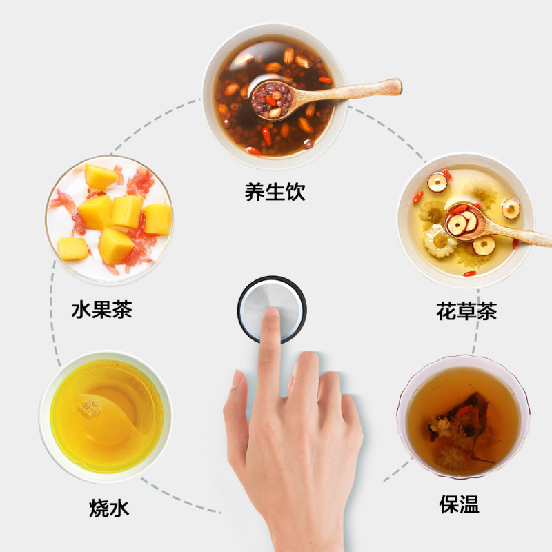 北鼎(buydeem)养生壶K11高硼硅玻璃多功能全自动加厚玻璃养生壶按键式花茶壶简配款 1.2L以下