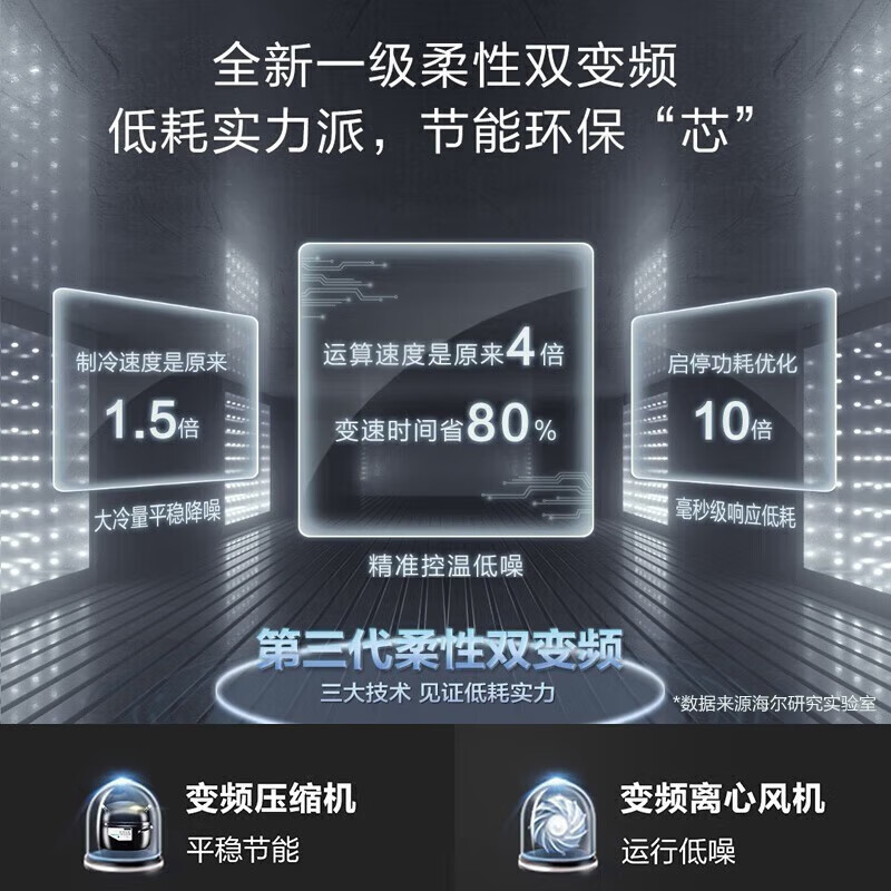 海尔[新品]冰箱509升法式多门四门风冷无霜家用母婴双循环一级双变频干湿分储净味节能嵌入式电冰箱 黑金净味+干湿分储高清大图