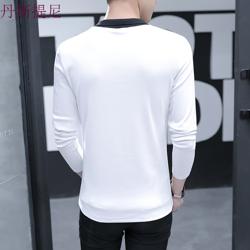 男士长袖T恤春秋季圆领秋衣服韩版青少年修身潮流休闲卫衣服秋装