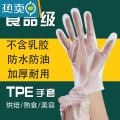 XIANCAITPE手套PVC防护防水防油洗碗餐饮乳胶橡胶美容透明 tpe盒装【升级微弹】买50送50 共100只 T