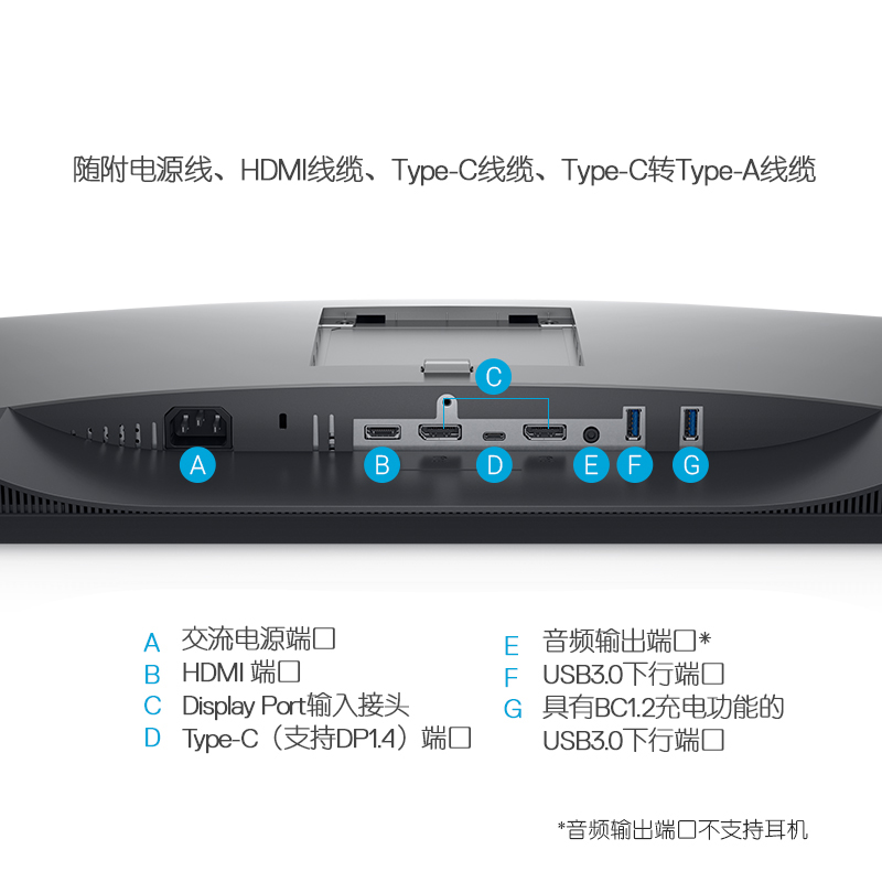 Dell/戴尔 UltraSharp 25英寸 2K显示器 IPS Type-C90W反向充电 HDR400 旋转升降 四边微边框 U2520DR高清大图