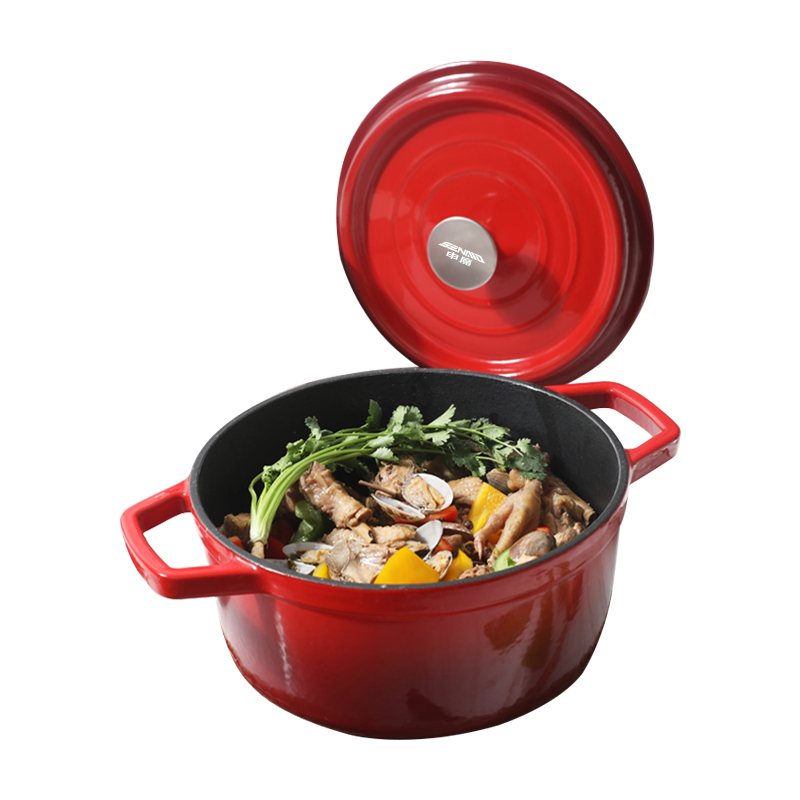申魔红色恋人珐琅铸铁汤锅-24CMSC22K68高清大图