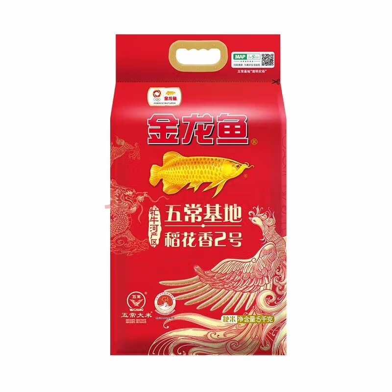 金龙鱼东北大米 五常基地稻花香2号5KG 低氧保鲜