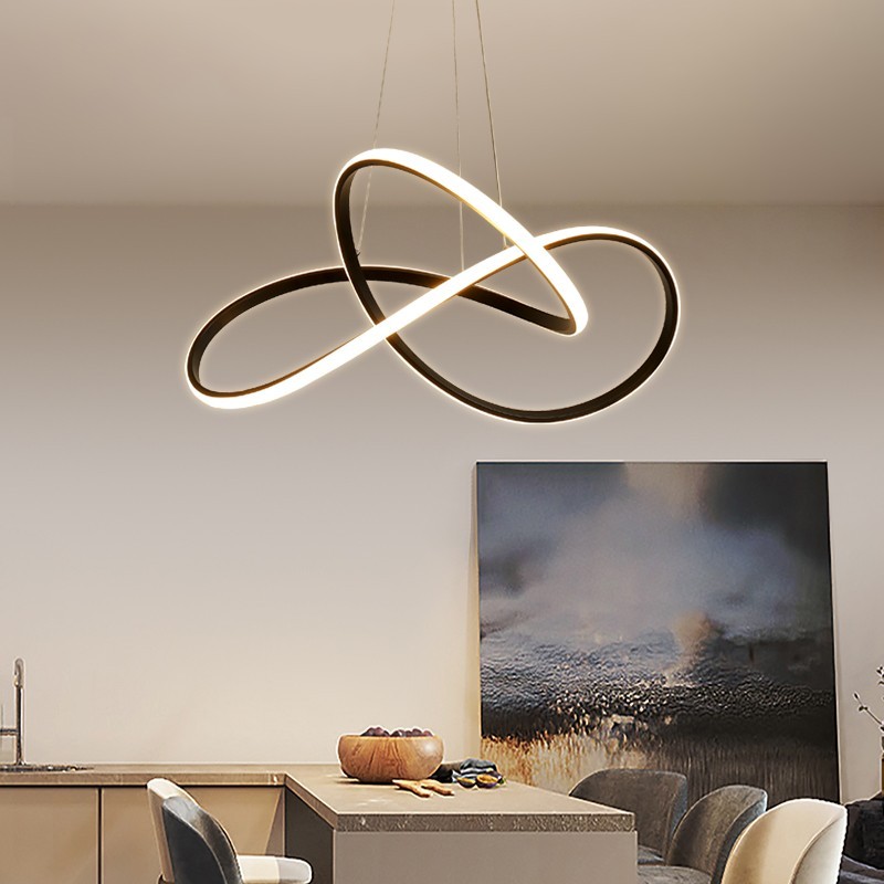 头简约现代创意个性圆环形吧台餐桌饭厅吊灯北欧风格书房卧室灯具参数