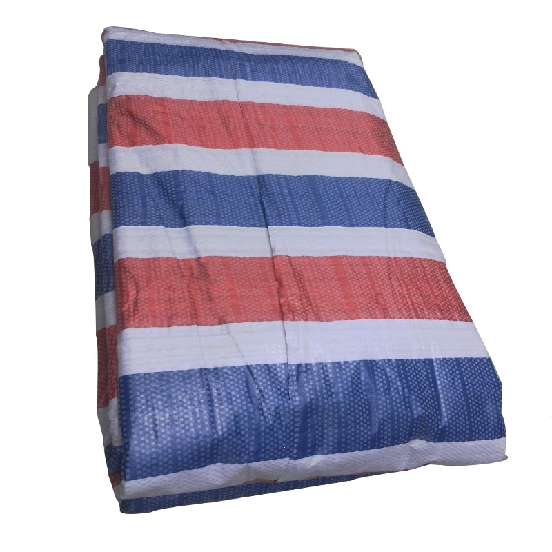 彩条布三色布防雨布苫布花油布塑料雨篷布三色纸雨棚布 双膜5*30米