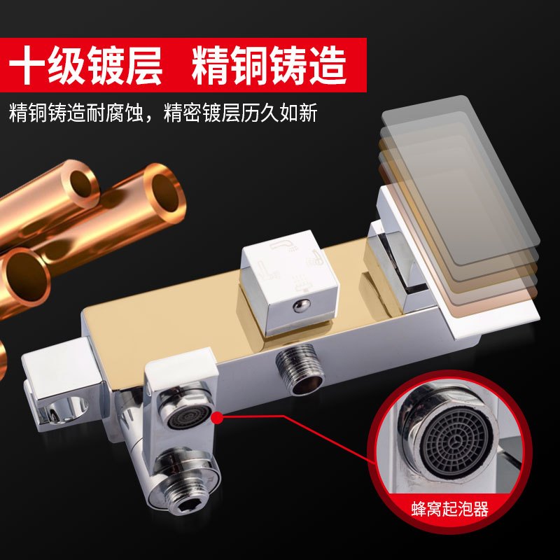 苏宁放心购卫浴淋浴花洒套装家用全铜恒温淋浴器卫生间沐浴淋雨喷头A-STYLE