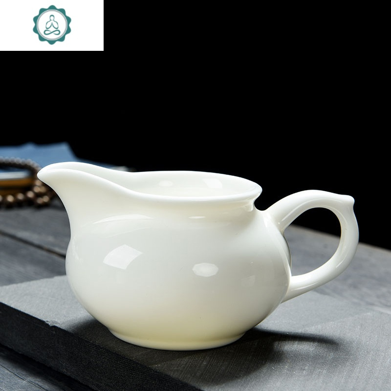 德化羊脂玉白瓷公道杯陶瓷大号分茶器功夫茶具手工耐热加厚茶海封后