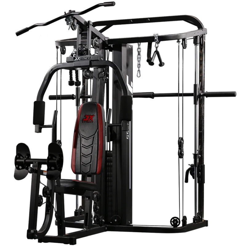 军霞(JUNXIA) 综合巡练器大型运动器械家用健身器龙门架大飞鸟史密斯机深蹲架 DZ305+铃片+凳+包上楼+包装高清大图